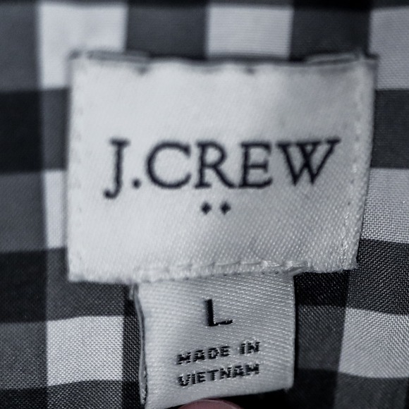 J Crew Quilted Puffer Vest Black Gingham Lined Zipper Pockets Womens Large - Picture 4 of 9